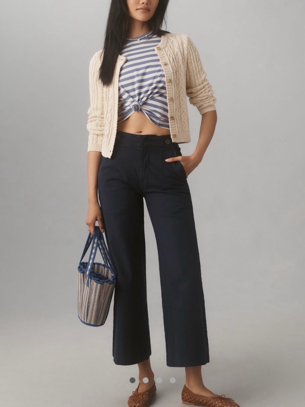 Pilcro Crop Wide Leg Chino Pant
